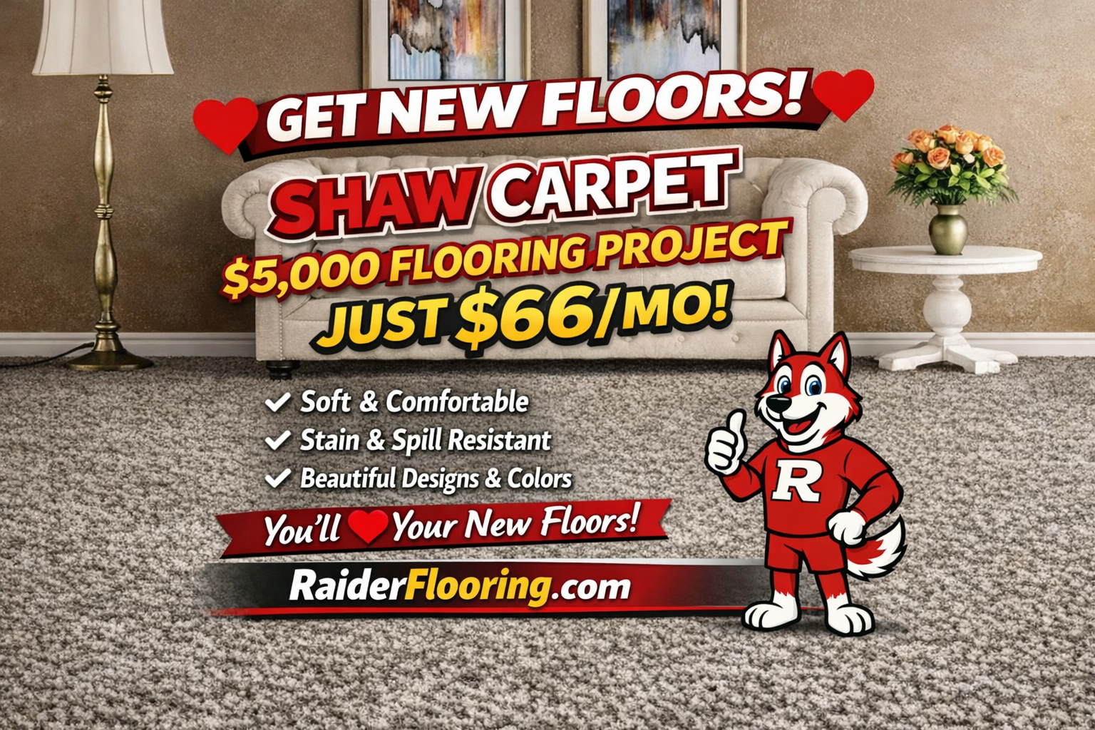 100 Down Carpet Makeover