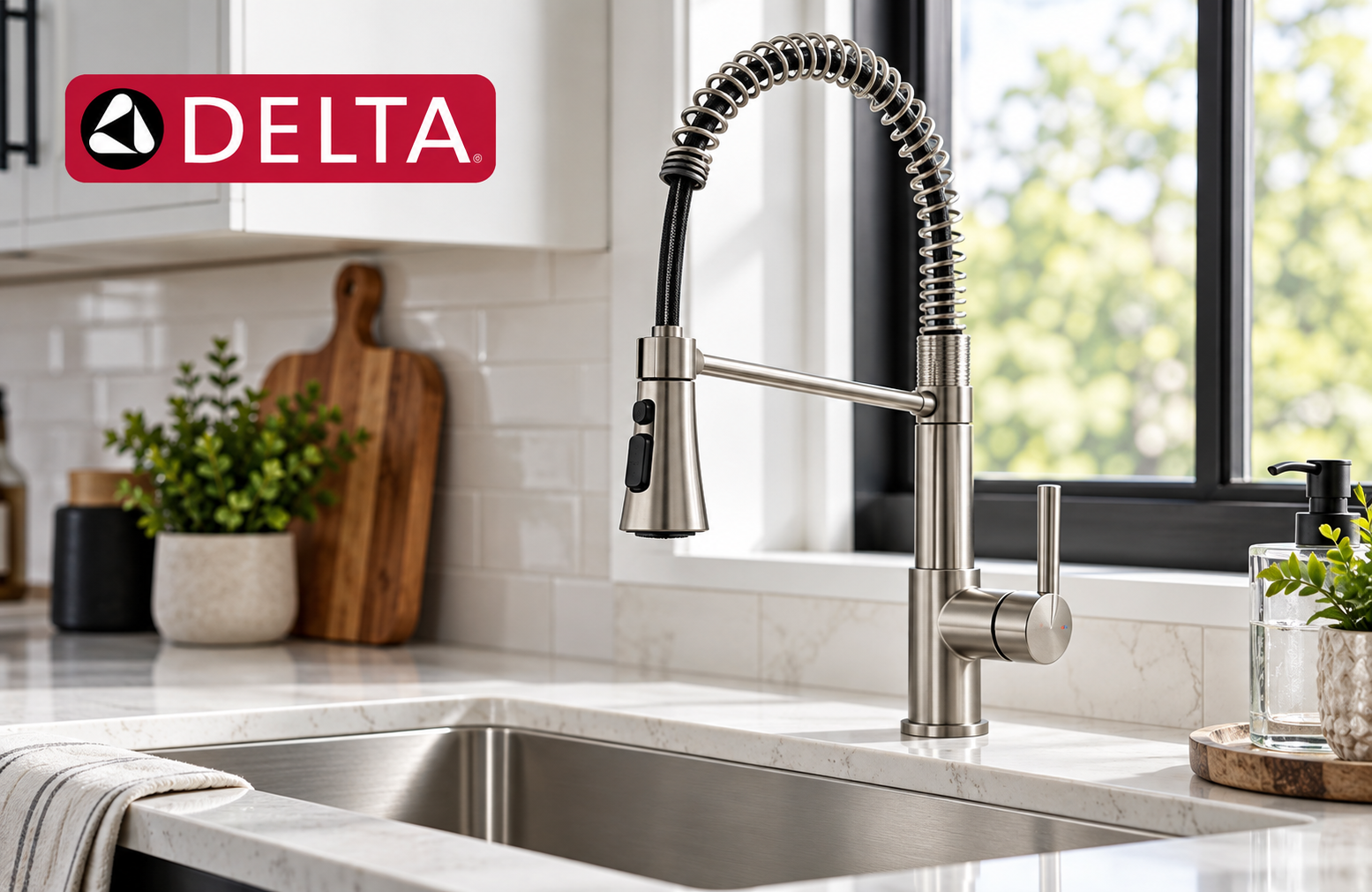 Delta Spring-Coil Faucet Kitchen Showcase