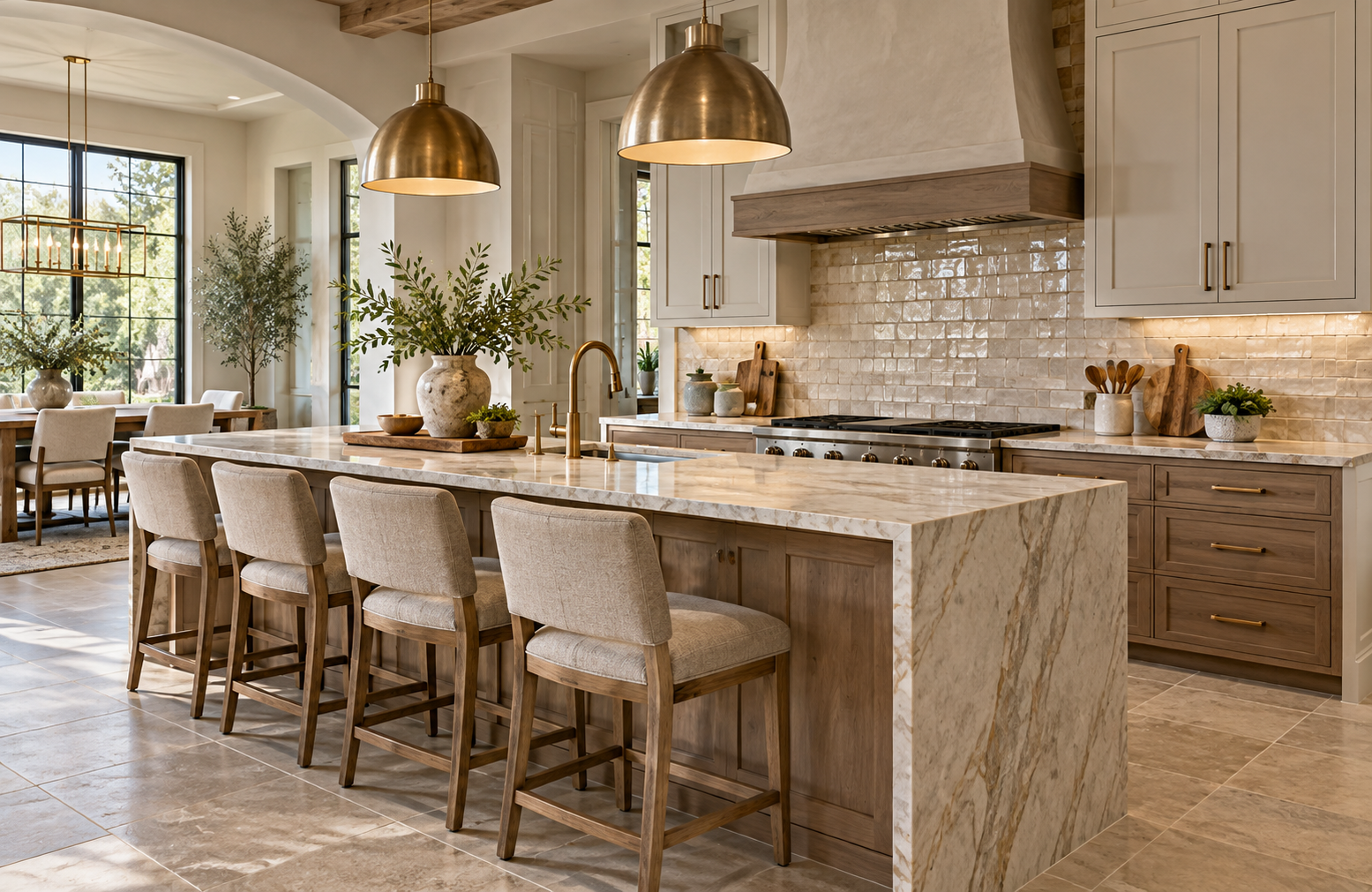 Warm Modern Farmhouse Kitchen