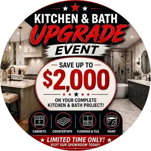 Circular Kitchen & Bath Upgrade Event ad offering up to $2,000 off complete projects